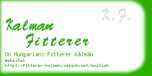 kalman fitterer business card